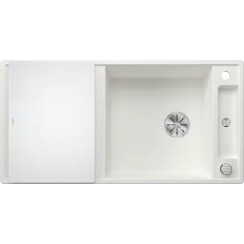 Virtuves izlietne Blanco Axia III XL 6 Silgranīta, 100x51 cm, ar stikla virtuves dēli, InFino, balta 523514