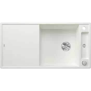 Virtuves izlietne Blanco Axia III XL 6 Silgranīta, 100x51 cm, ar stikla virtuves dēli, InFino, balta 523514