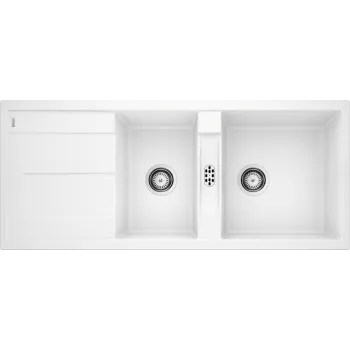 Virtuves izlietne Blanco Metra 8 Silgranīta, 116x50 cm, balta 513064