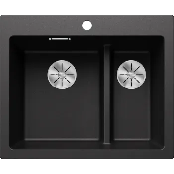 Virtuves izlietne Blanco Pleon 6 Split Silgranita, 62x51 cm, antracīta krāsā 521689