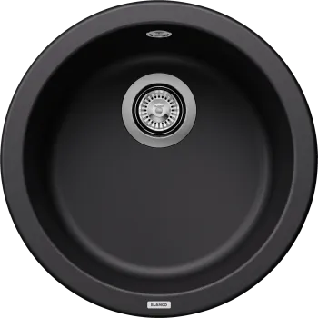 Virtuves izlietne Blanco Rondo Silgranīta, diametrs 45 cm, melna 525959