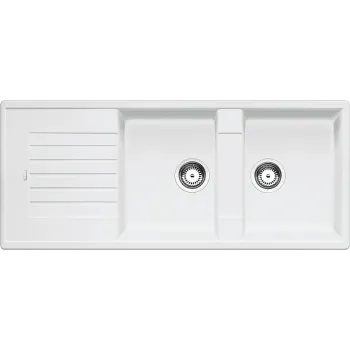Virtuves izlietne Blanco Zia 8 Silgranīta, 116x50 cm, balta 515597