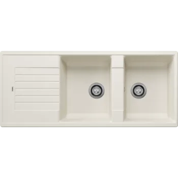 Virtuves izlietne Blanco Zia 8 Silgranīta, 116x50 cm, mīksti balta 527209