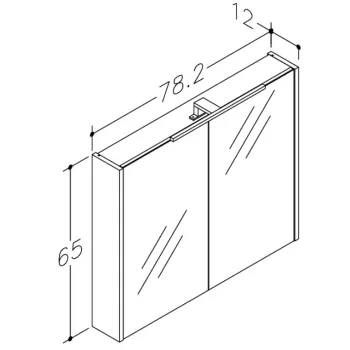 Spoguļskapītis Raguvos Baldai Urban 80 balts matēts ar LED apgaismojumu pelēks matēts