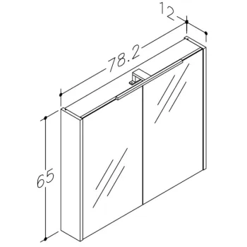 Spoguļskapītis Raguvos Baldai Urban 80 balts matēts ar LED apgaismojumu grey cashmere
