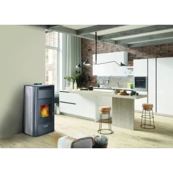 Granulu kamīns Centrometal CentroPelet ZV16 B 16kW ar centrālapkures pieslēgumu Balts