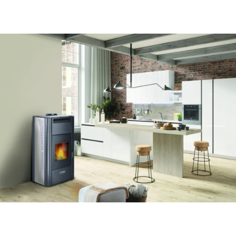 Granulu kamīns Centrometal CentroPelet ZV14 B 14kW ar centrālapkures pieslēgumu Balts