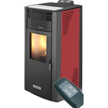 Granulu kamīns Centrometal CentroPelet ZV16 C 16kW ar centrālapkures pieslēgumu Sarkans