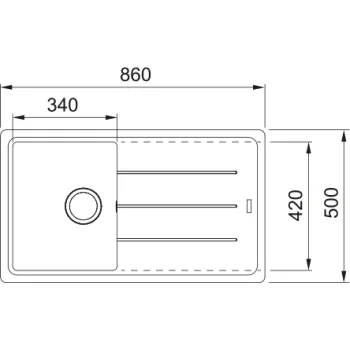 Virtuves izlietne Franke Basis Fragranīta BFG 611-86, 86x50 cm, matēti melna 114.0661.512