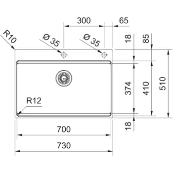 Virtuves izlietne Franke Mythos BXX PRO 210/610-70 TL, 73x51 cm, nerūsējošais tērauds 127.0753.796