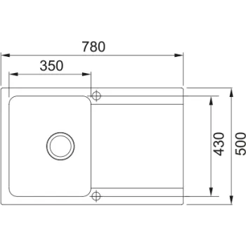 Virtuves izlietne Franke Orion Tectonite OID 611-78, 78x50 cm, melna 114.0288.588