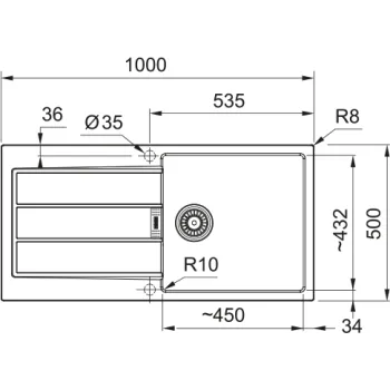 Virtuves izlietne Franke Sirius 2.0 Tectonite S2D 611-100, 100x50 cm, balta 143.0613.639