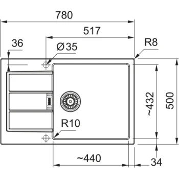 Virtuves izlietne Franke Sirius 2.0 Tectonite S2D 611-78 XL 78x50 cm, pelēka 143.0617.617