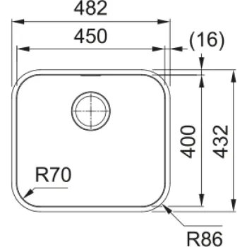 Virtuves izlietne Franke Smart SRX 110-45, 48x43 cm, nerūsējošais tērauds 122.0736.151
