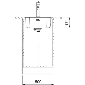 Virtuves izlietne Franke Smart SRX 210/610-40, 44x44 cm, nerūsējošais tērauds 127.0698.242