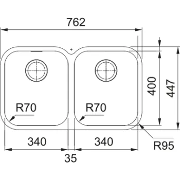 Virtuves izlietne Franke Smart Izlietne SRX 120, 76x45 cm, nerūsējošais tērauds 122.0736.137