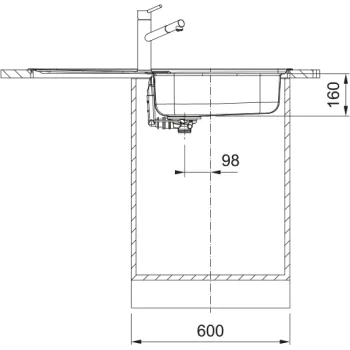 Virtuves izlietne Franke Spark SKX 611-100 LB, 100x50 cm, nerūsējošais tērauds 101.0712.194