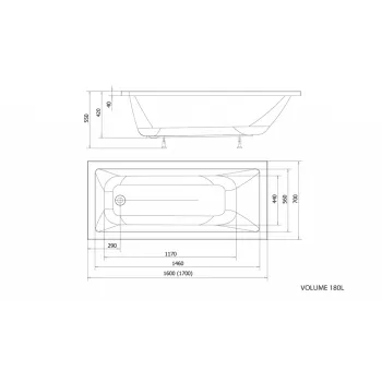 Vanna Aqualine DOUBRAVA, 160x70x42 cm, akrila, balta A1670