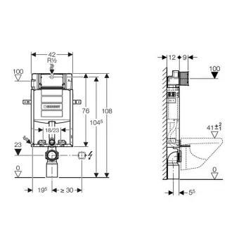 Iebūvējamais rāmis Geberit Kombifix podam 110.302.00.5