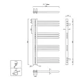 Dvieļu žāvētājs / Radiators Sapho DORLION 500x900mm, Hromēts 1130-10