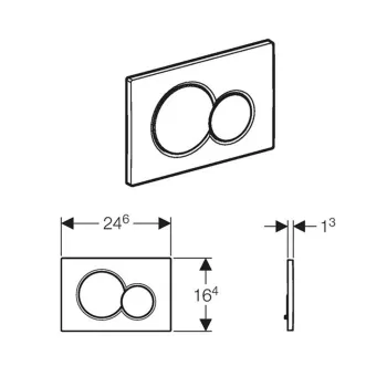 Poga iebūvējamam rāmim Geberit SIGMA01 Matēti Hromēts 115.770.JQ.5