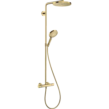 Dušas sistēma Hansgrohe Raindance Select S 240 2000 PowderRain ar termostatu 27633990 Polished Gold Optic