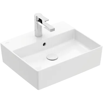 Vannas istabas izlietne Villeroy & Boch Memento 2.0, 50x42cm, TitanCeram keramika ar CeramicPlus apdari, Uz virsmas, Balta 4A0750R1