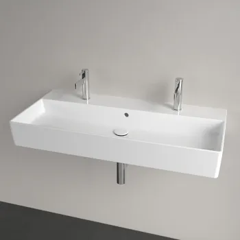 Vannas istabas izlietne Villeroy & Boch Memento 2.0 dubultā izlietne 100x47cm, TitanCeram keramika ar CeramicPlus apdari, Balta 4A221LR1