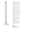 Dvieļu žāvētājs / Radiators AQUALINE Mili  60x180 cm, 927W, melns matēts  DC656T