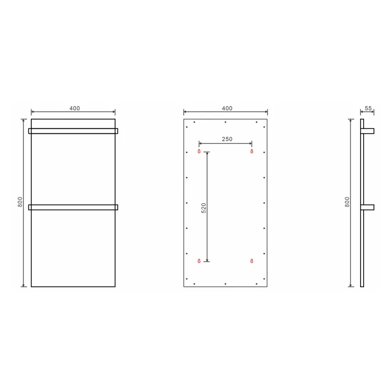 Dvieļu žāvētājs / Radiators Sapho Elmis, 40x80 cm, 120W, antracīts  EB430
