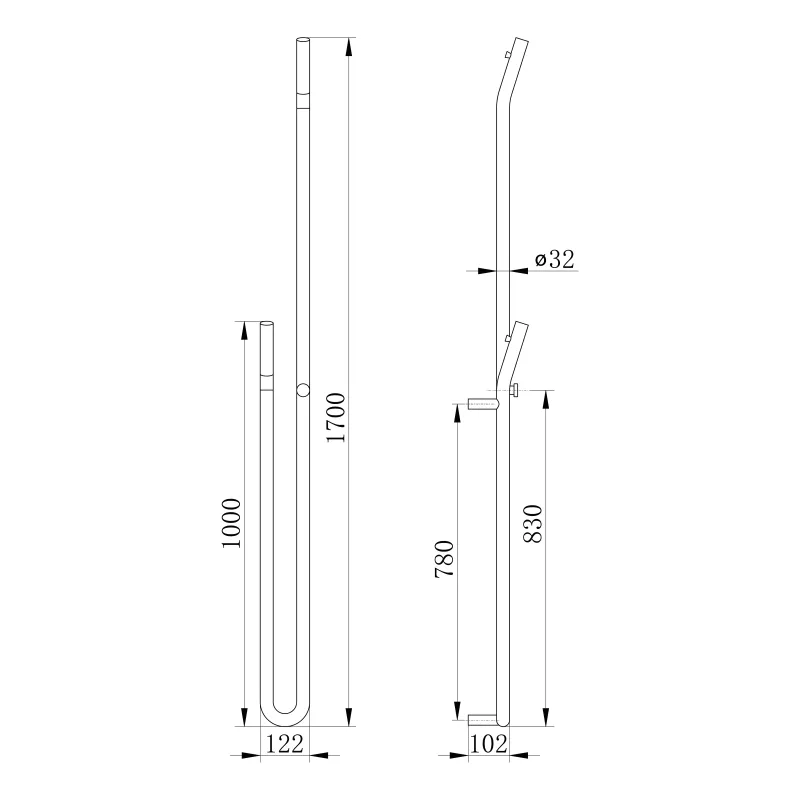 Dvieļu žāvētājs / Radiators Sapho DUOPASSO 12x170 cm, 45 W, matēti zeltīts  ER830