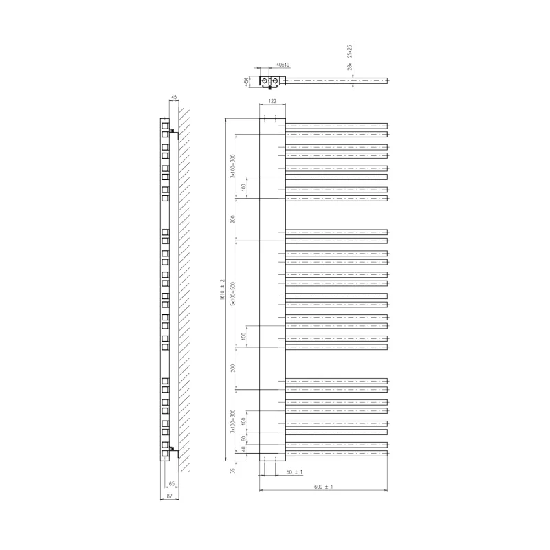 Dvieļu žāvētājs / Radiators Sapho Altalena 60x161cm, metālisks antracīts  IR176