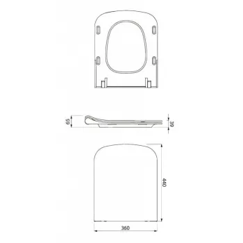Poda vāks Cersanit CITY SQUARE Slim, ar SoftClose Balts K98-0125