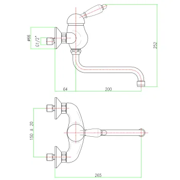 Virtuves maisītājs Sapho Kirké Pie sienas Balts, bronza KI15BB