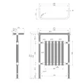 Dvieļu žāvētājs / Radiators Sapho CORK 68x96 cm, 550 W, hroms/balts RE104