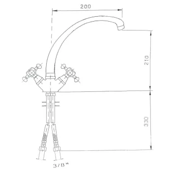 Virtuves maisītājs Sapho Reitano Rubinetteria Antea bronza 3116