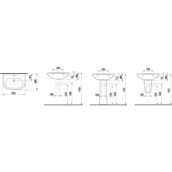 Vannas iztabas izlietne Jika Zeta, 550x440 mm, balta