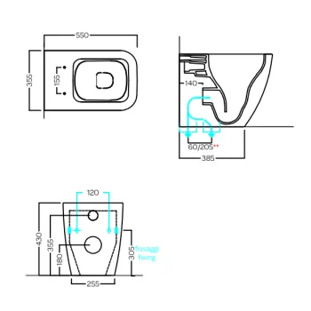 Tualetes pods Hatria TECNA PURE VORTEX® Rimfree (bez tvertnes un vāka) Balts Y9DH01