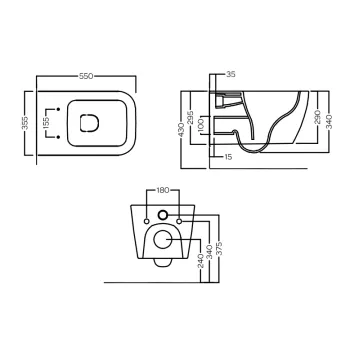 Piekaramais Tualetes pods Hatria TECNA PURE VORTEX® CARTA DA ZUCCHERO Y9DJ57
