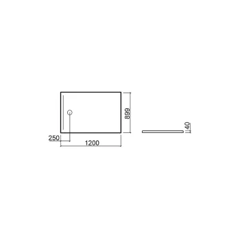 Dušas paliktnis Sanindusa D_Path, 120x90x4 cm, keramika, balts, 107842004