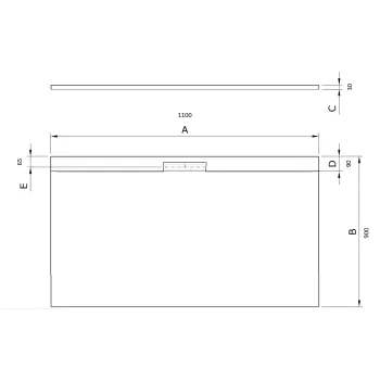 Dušas paliktnis Sanindusa Marina Star, 110x90x3 cm, akmens masa, balts, 9711009000