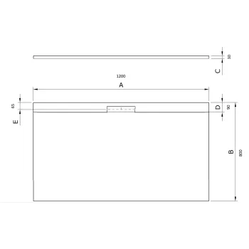 Dušas paliktnis Sanindusa Marina Star, 120x80x3 cm, akmens masa, balts, 9712008000