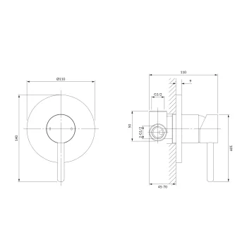 Dušas masītājs OMNIRES Y DUŠAS IEBŪVĒJAMAIS Y1245CR