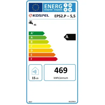 Kospel Prister EPS2P 5.5kW Caurplūdes ūdens sildītājs ar dušu, 230V