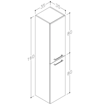RB SCANDIC Vannas istabas augstais skapis 35cm, 1531201 RB SCANDIC Vannas istabas augstais skapis 35cm, 1531201