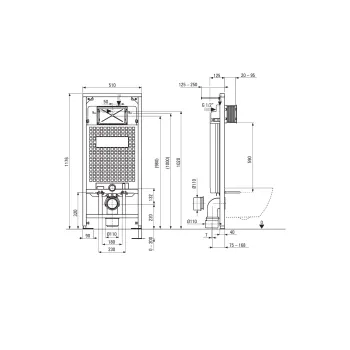 Tualetes poda komplekts Deante Jasmin Rāmis Balts pods, vāks, Jasmin Melna Poga CDJN6ZPW