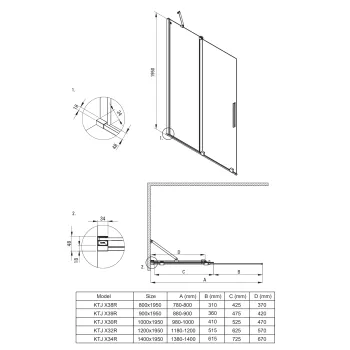 Dušas kabīne Deante Prizma 80x80cm kvadrātveida melns KPNNP08P08