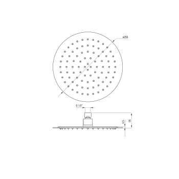 Dušas galva Deante Floks 250mm  hroms NAC_000K