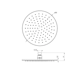 Dušas galva Deante Cascada , apaļa 250mm hroms NAC_091K