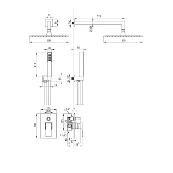 Dušas sistēma Deante Anemon, Iebūvējama hroms NAC_09AP